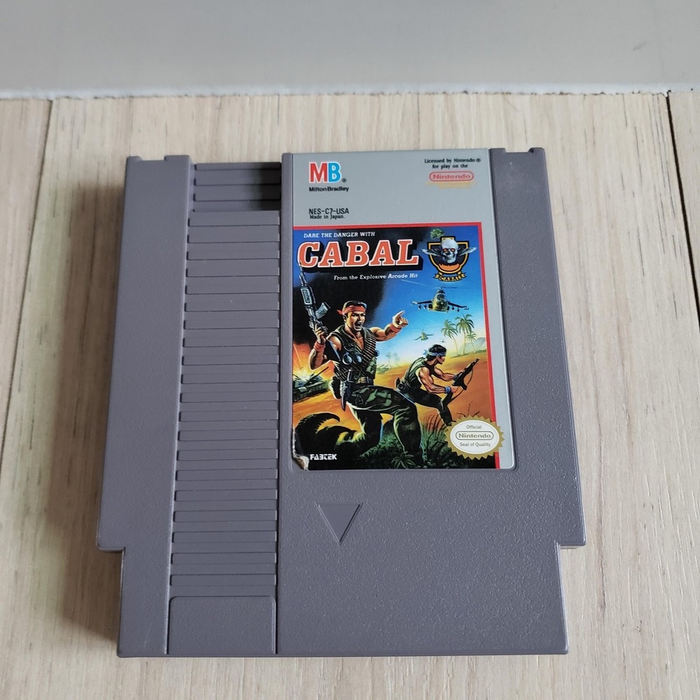 Cabal Nintendo NES Game Milton Bradley NTSC-U/C 1990 Shooter Cartridge Gray